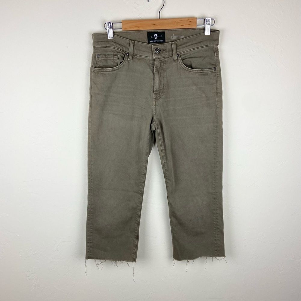 7 For All Mankind Luxe Performance Slimmy Wide-Leg Crop Pant - Brown